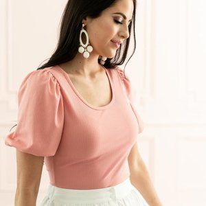 Rachel Parcell Puff Sleeve Top - Pink